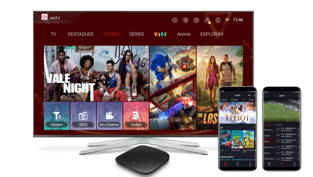 Recarga UniTV aplicativo e interface